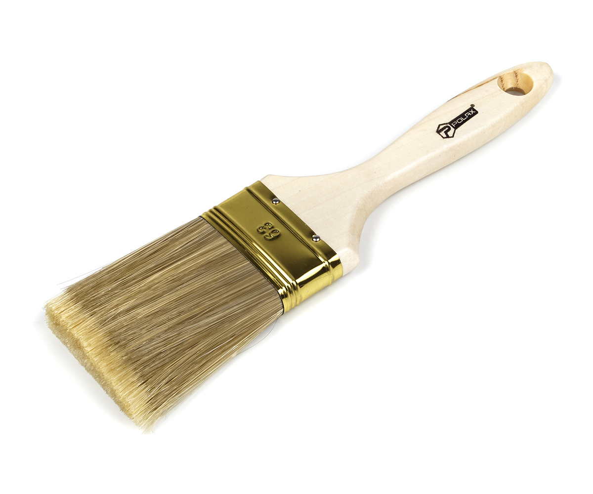 Пензель "Чемпіон" 2,5"/63мм, дерев'яна ручка, штучний ворс, Polax